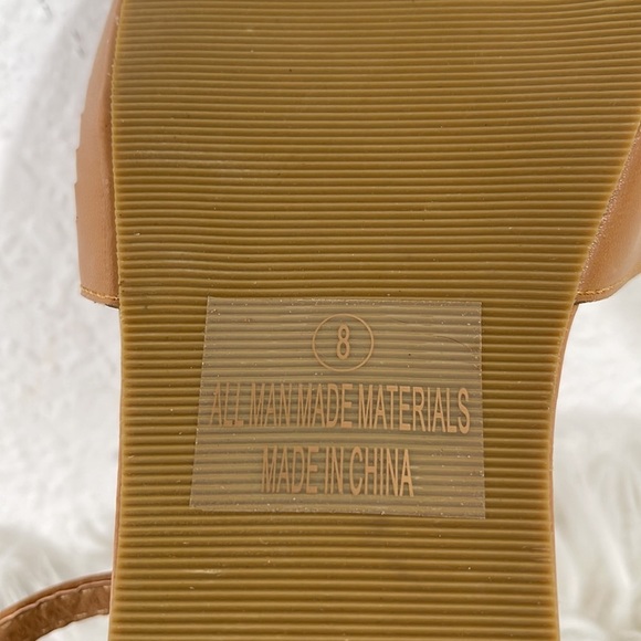 SR2 Huarache Flat Peep Toe Sandals Ankle Strap Brown Size 8 - Picture 11 of 11